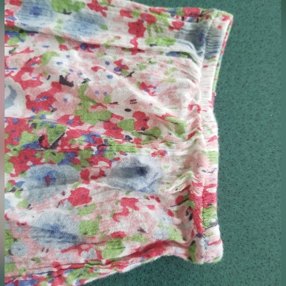 Chaps/ Boho Flowy Floral Print Top w/Tassle Tie Front - Picture 6 of 7